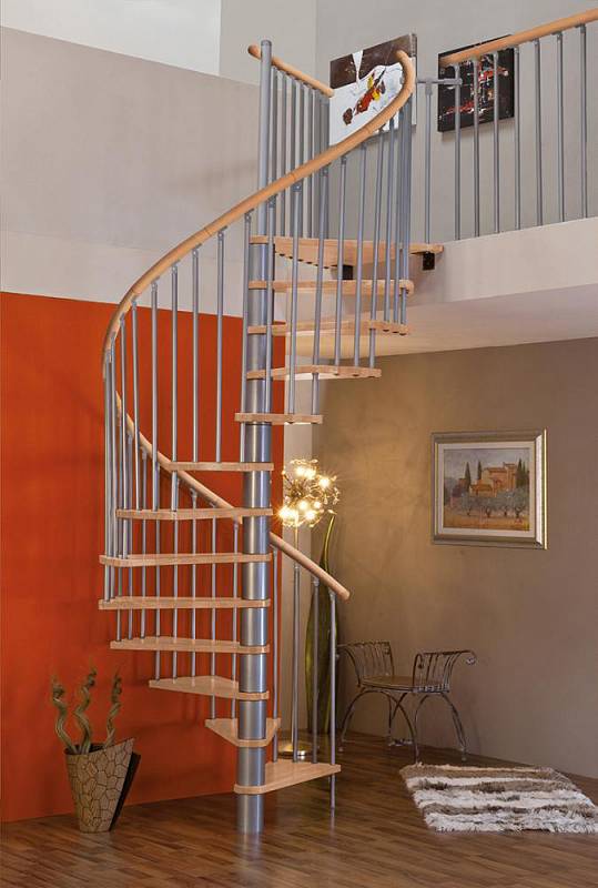 Винтовая лестница Spiral Wood Silver 120 (Бук)