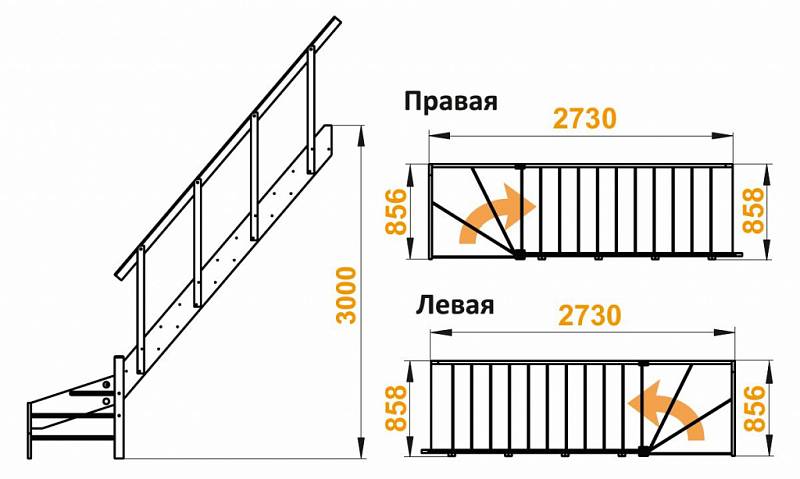 Лестница из сосны ЛС-14м